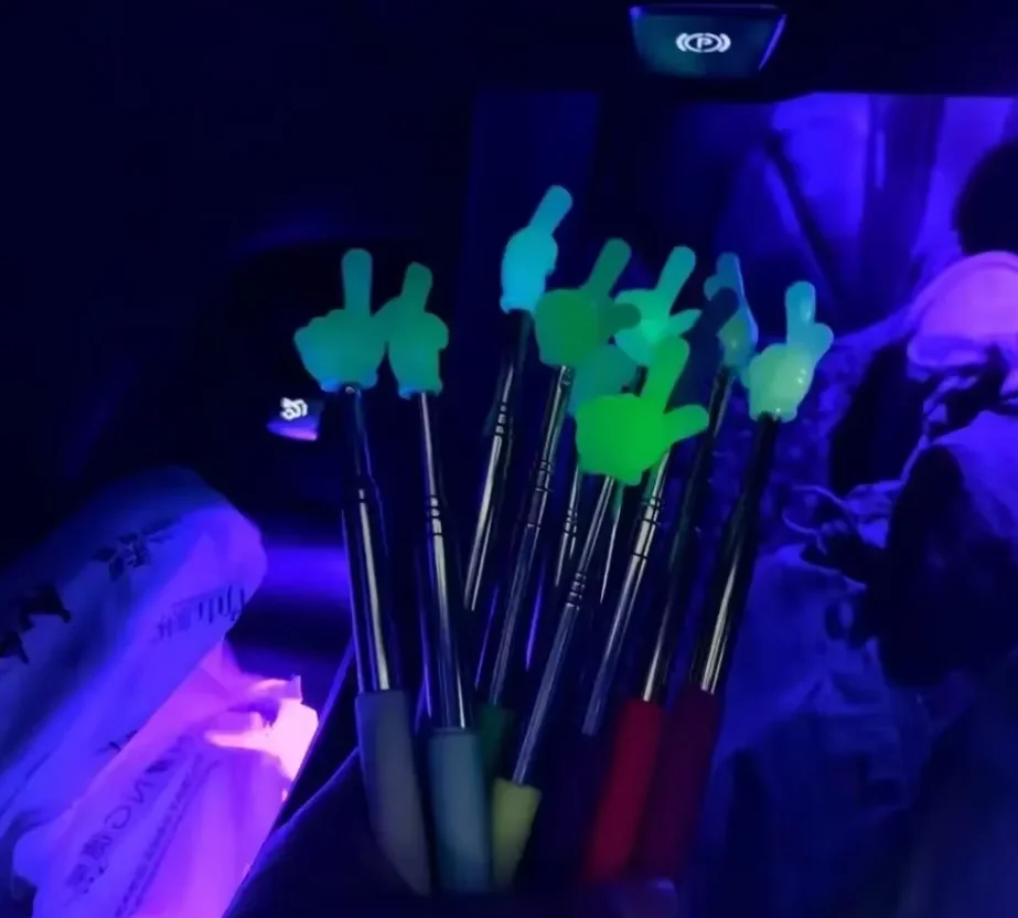 Stainless Steel Teaching Pointer Telescopic Rod Luminous Finger Reading Sticks Finger Design Teaching Stick Teachers
