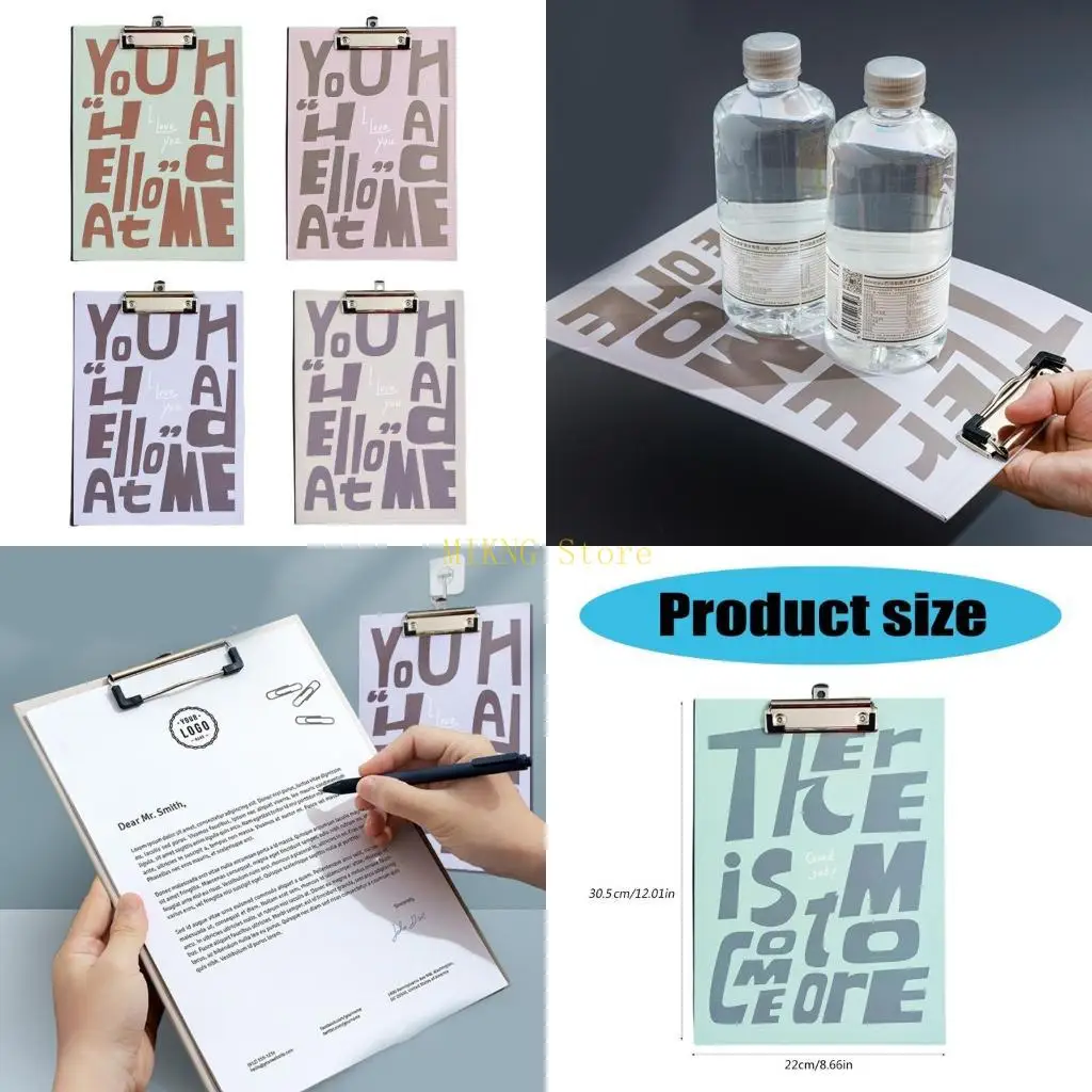 4 قطع من الحافظة المعلقة، لوحة بمشبك مقاس 4 مع حافظة لوح خشبي بمشبك منخفض للمدرسة والمكتب، أفضل مبيعات #1