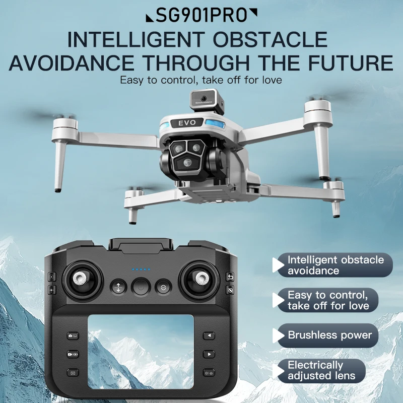 SG901 PRO Drone 720P HD Camera Brushless Professional Obstacle Avoidance Remote Control With Screen Foldable RC Quadcopter Toys