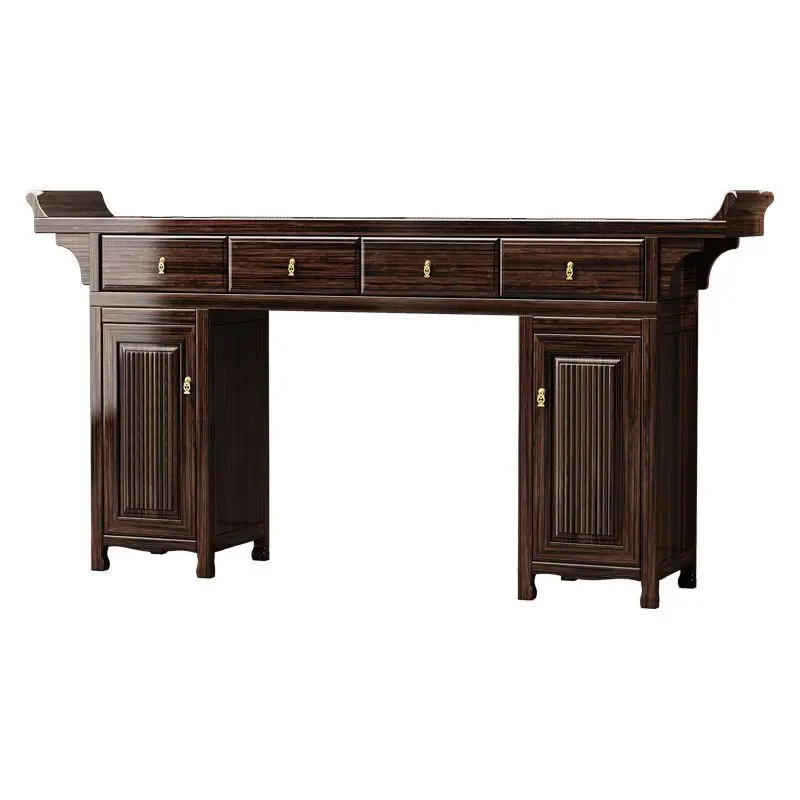 Purple-gold sandalwood altar center hall strip table six-piece set, Eight Immortals table, offering table, incense table, strip