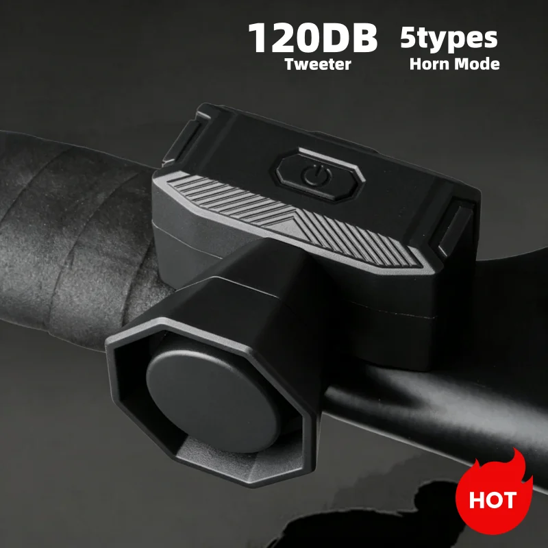 Bike Electric Bell USB Charging Bicycle Horn Safety Wired Control MTB Road Bike Warning Ring Waterproof Alarm Cycling Accessory