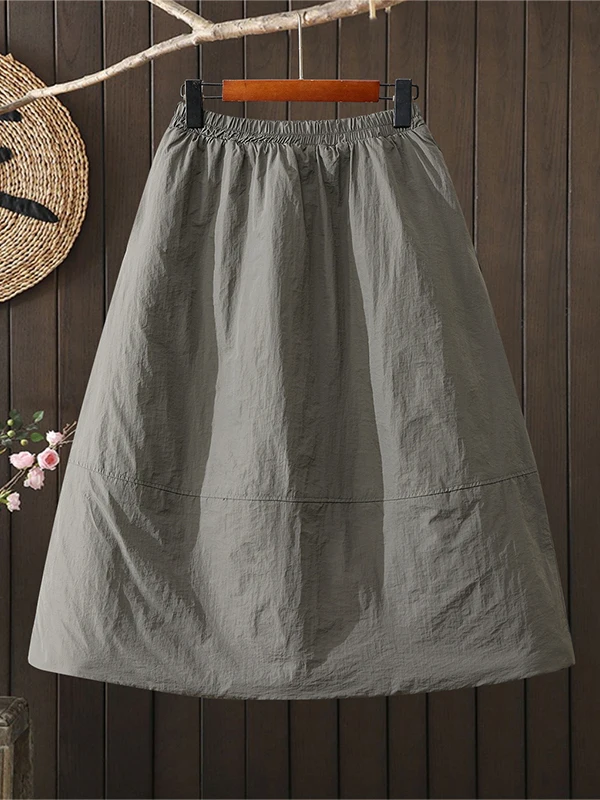 하이웨이스트 코튼 삽입형 랜턴 스커트 캐주얼 여성 패션 봄 가을 겨울 루즈핏 다용도 블루머 스커트