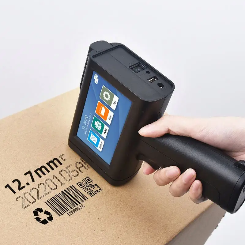 

Hand Held Machine Jet Handjet Portable Printing Eggs Batch Coding Handheld Ink Balloon Cardboard Gun Inkjet Printer