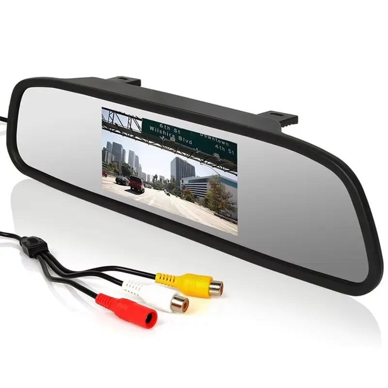 for Car Rearview Mirror 4.3 Inch TFT LCD Screen for Parking Reversing Aid Backup Camera Display Easy Installation