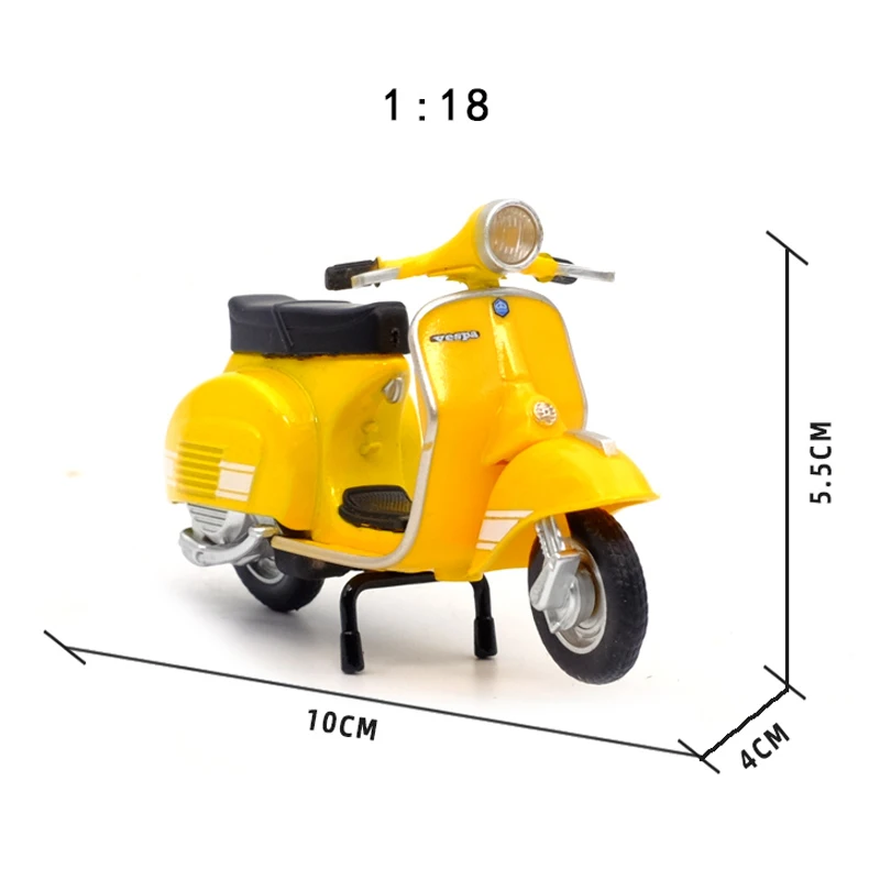 CaiPo 1:18 1976 Vespa 200 Rally Alloy Diecast Retro Scooter Model Motorcycle Toy For Children Gifts Toy Collection