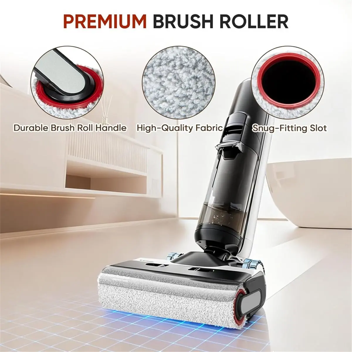 Roller Brush and Filter Replacement for H12 Pro, H12 Dual, G10 Pro Cordless Wet Dry Vacuum Cleaner Accessories