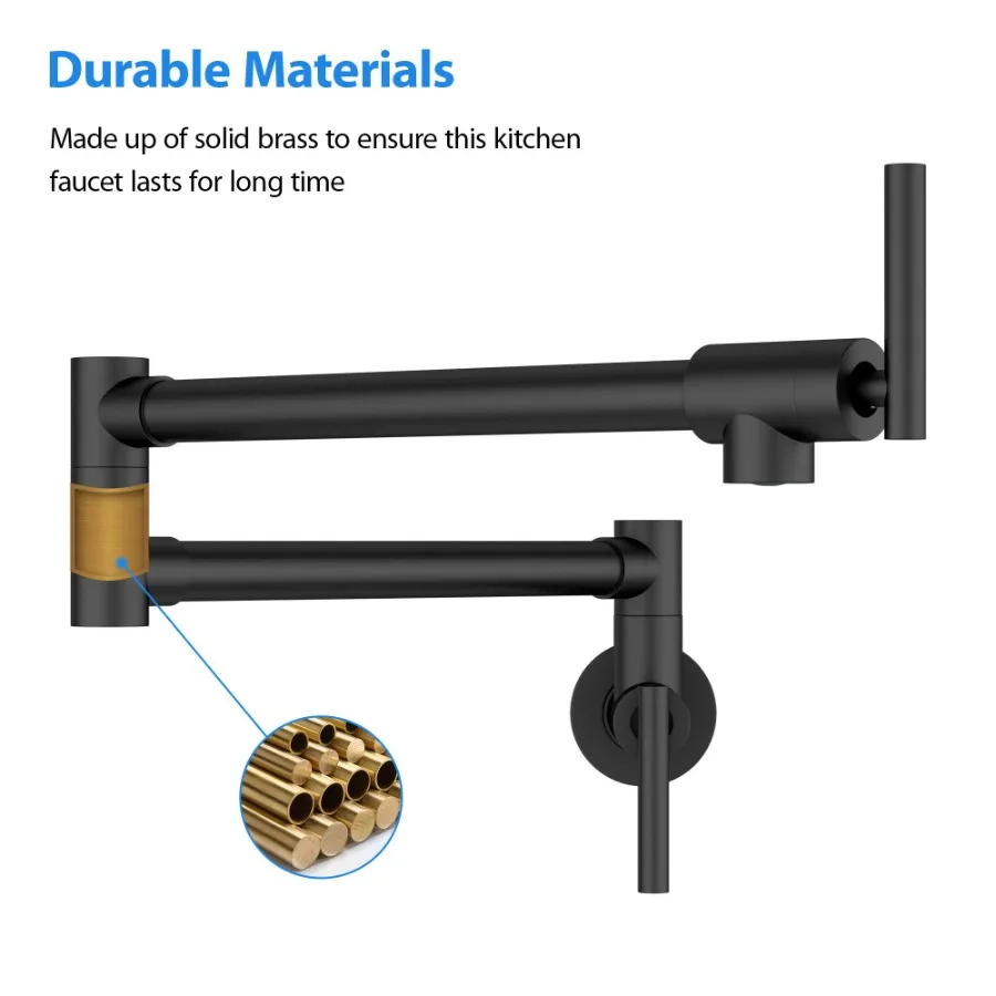 คู่ 360 Rotatable Joints แบบดั้งเดิม Wall Mount เตา Swing ARM พับหม้อ FILLER ก๊อกน้ําห้องครัวคู่พร้อมอะไหล่ C