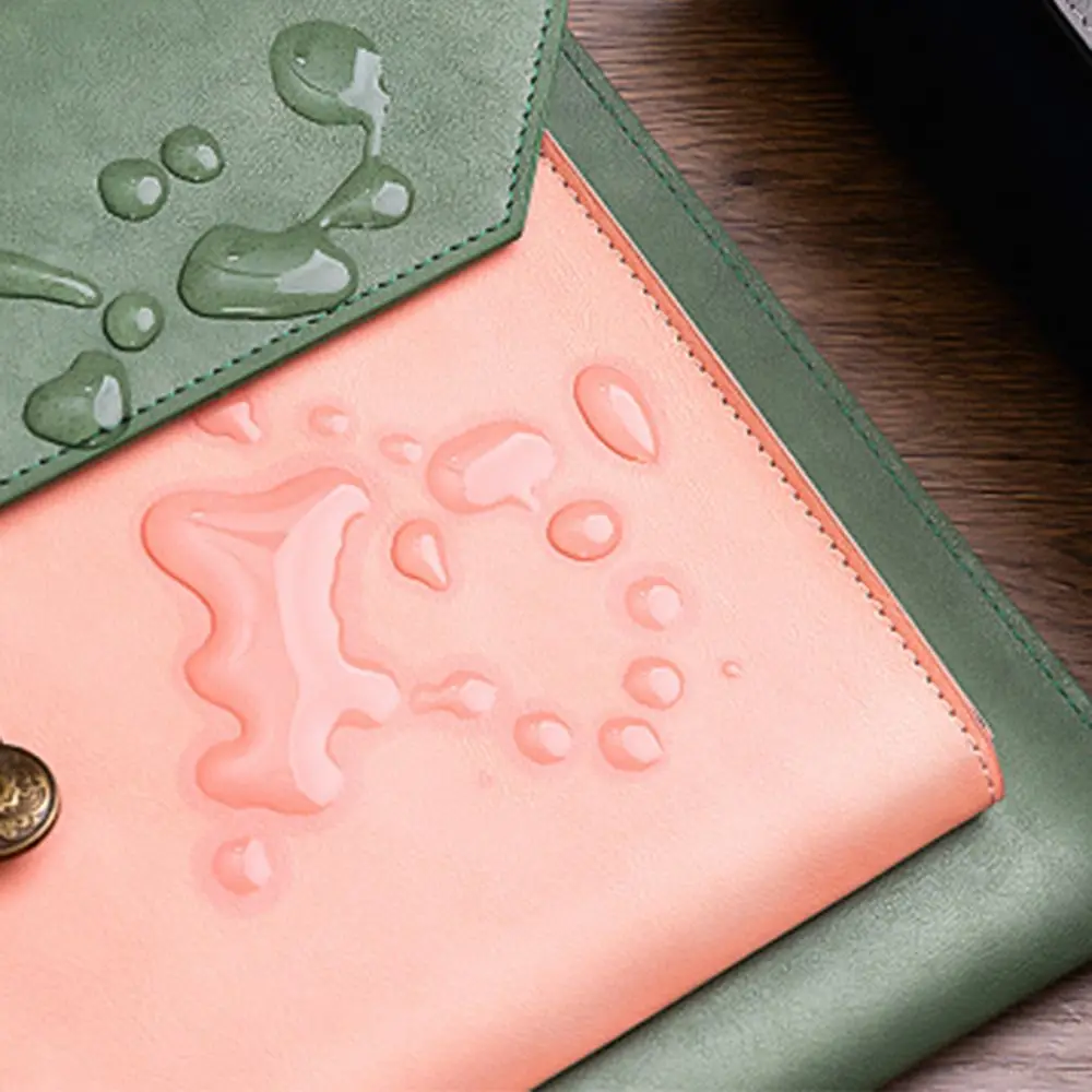 Thickening A4 Paper Leather File Bag Multi-function Waterproof Documents Storage Bag Dustproof Large Capacity A4 Folder Ticket