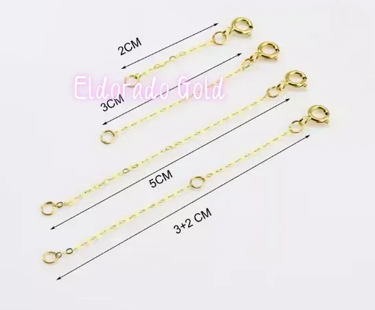 

Eldorado Gold 18k gold chains au750 jewelry parts gold extension chain 1cm-10cm jewelry accessories o shape chains