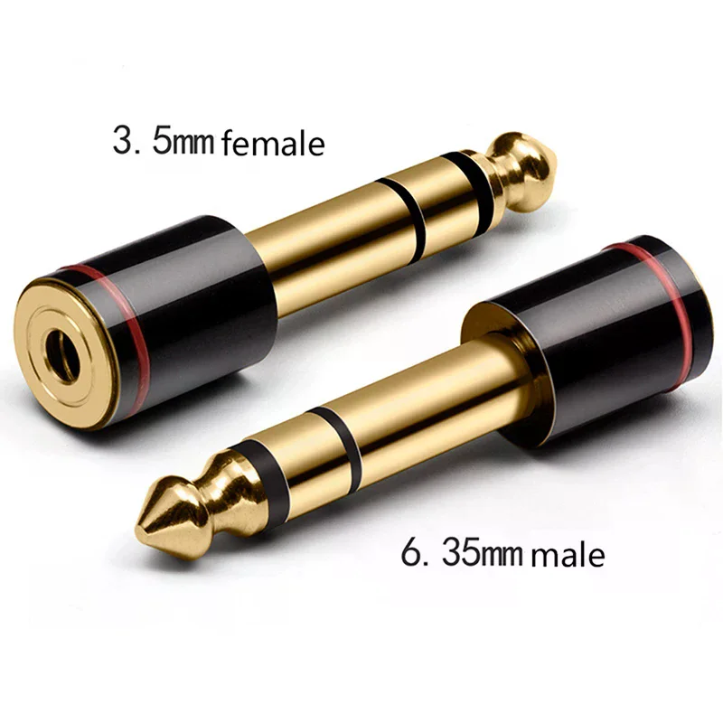 Phone Accessory 6.35mm 1/4 Male To 3.5mm 1/8 Female Connector Stereo Head Adapter Audio Jack for Aux Cable