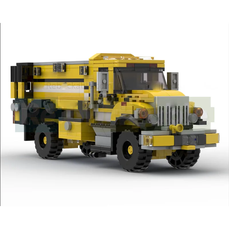 

MOC-251807 Новая модель городской пожарной машины из строительных блоков, 709 деталей, креативный подарок на день рождения или Рождество для мальчиков и взрослых