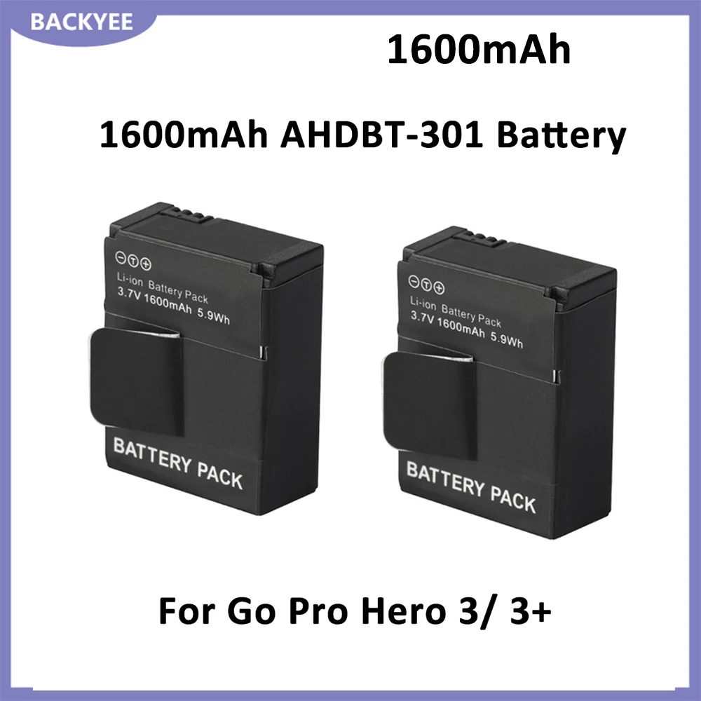 3.7V 1600mAh AHDBT-301 Bateria AHDBT 301 Bateria dla GoPro Hero3 Go Pro hero 3/3 edycja czarna biała srebrna edycja części HD