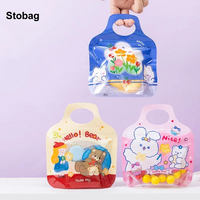 

StoBag 50pcs Cartoon Candy Snack Packaging Ziplock Bags Gift Child Kids Cute Plastic Sealed Food Storage Pouches Party Favors