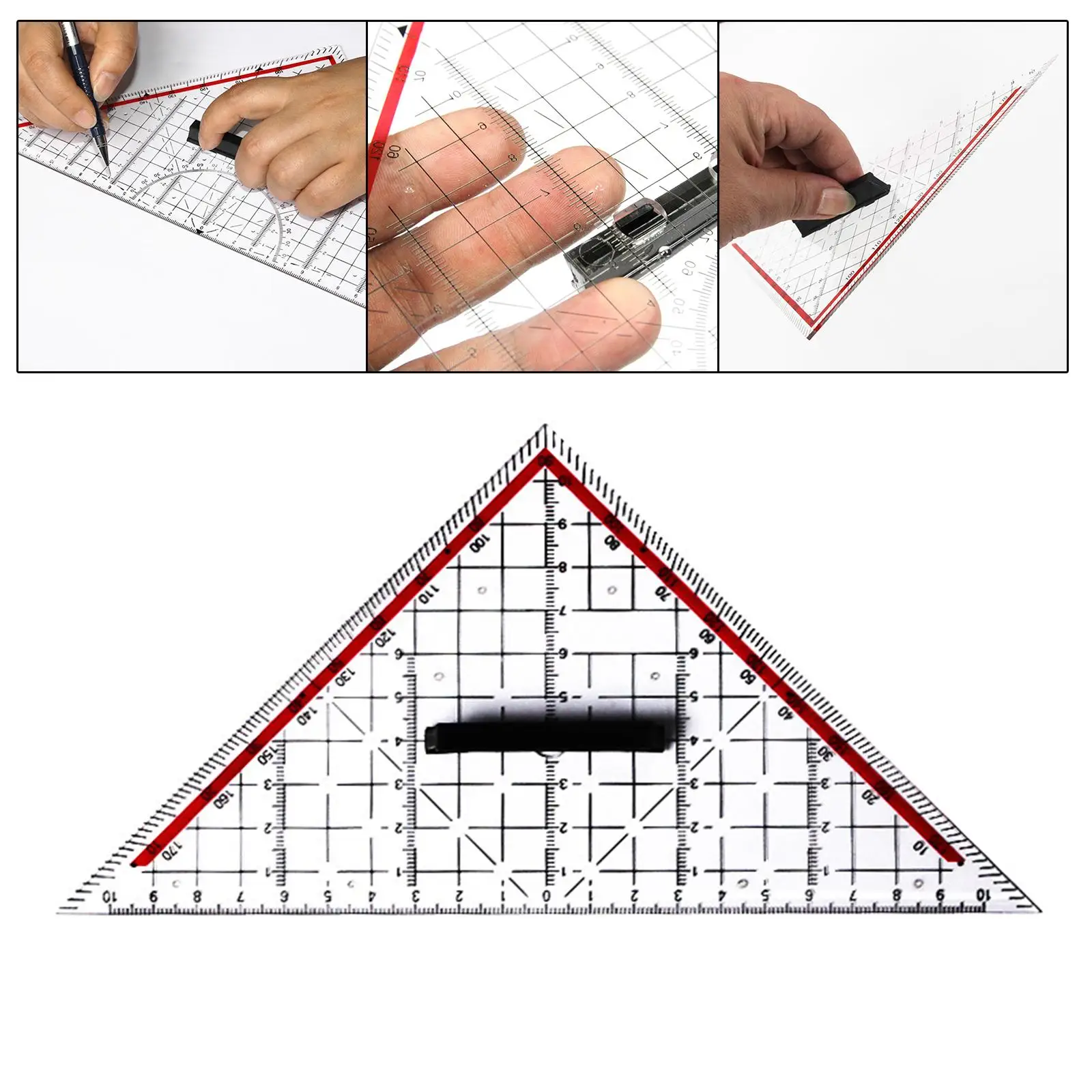 Imagem -05 - Multipurpose Lightpeso Triangle Ruler Math Geometry Tool Measuring Ruler For Design Engineering Student Painting Workshop 25cm