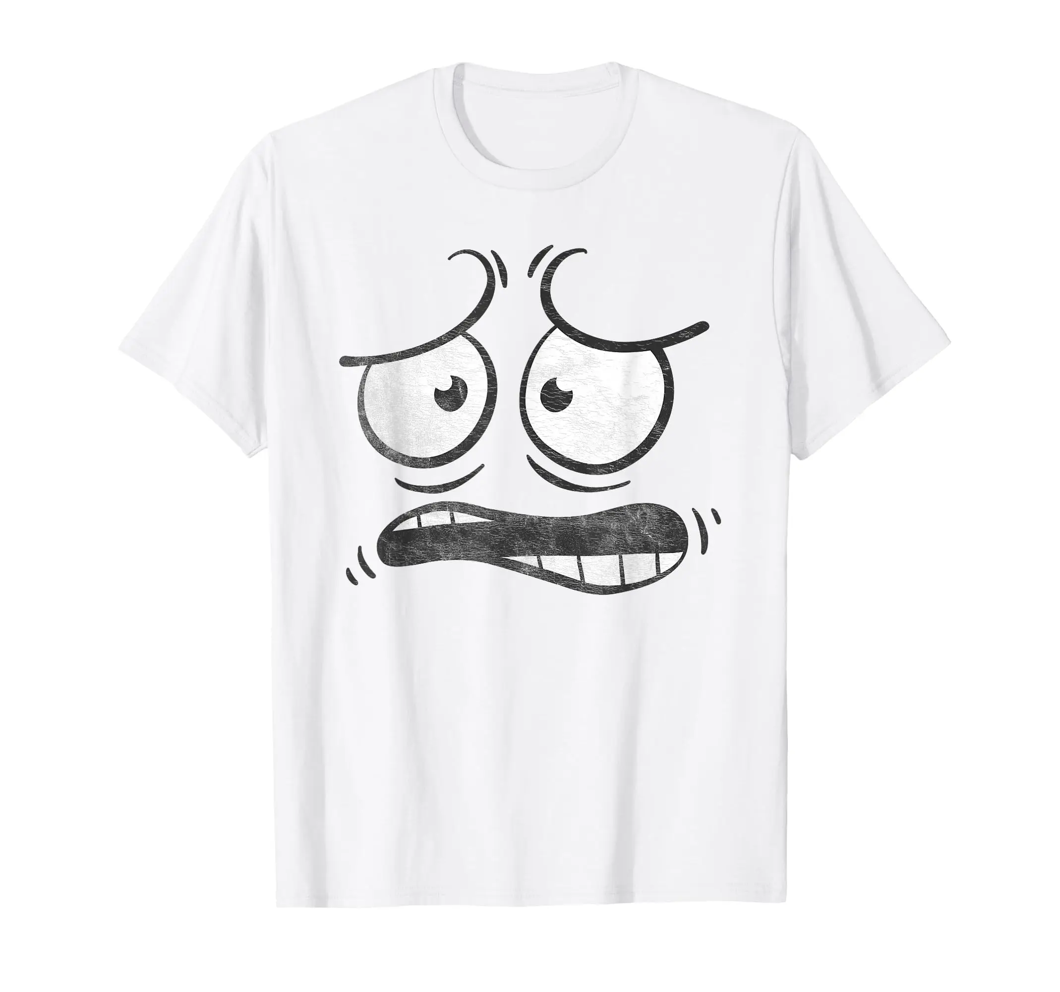 

Vintage Big Cartoon Face Worried Graphic Adults T-Shirt