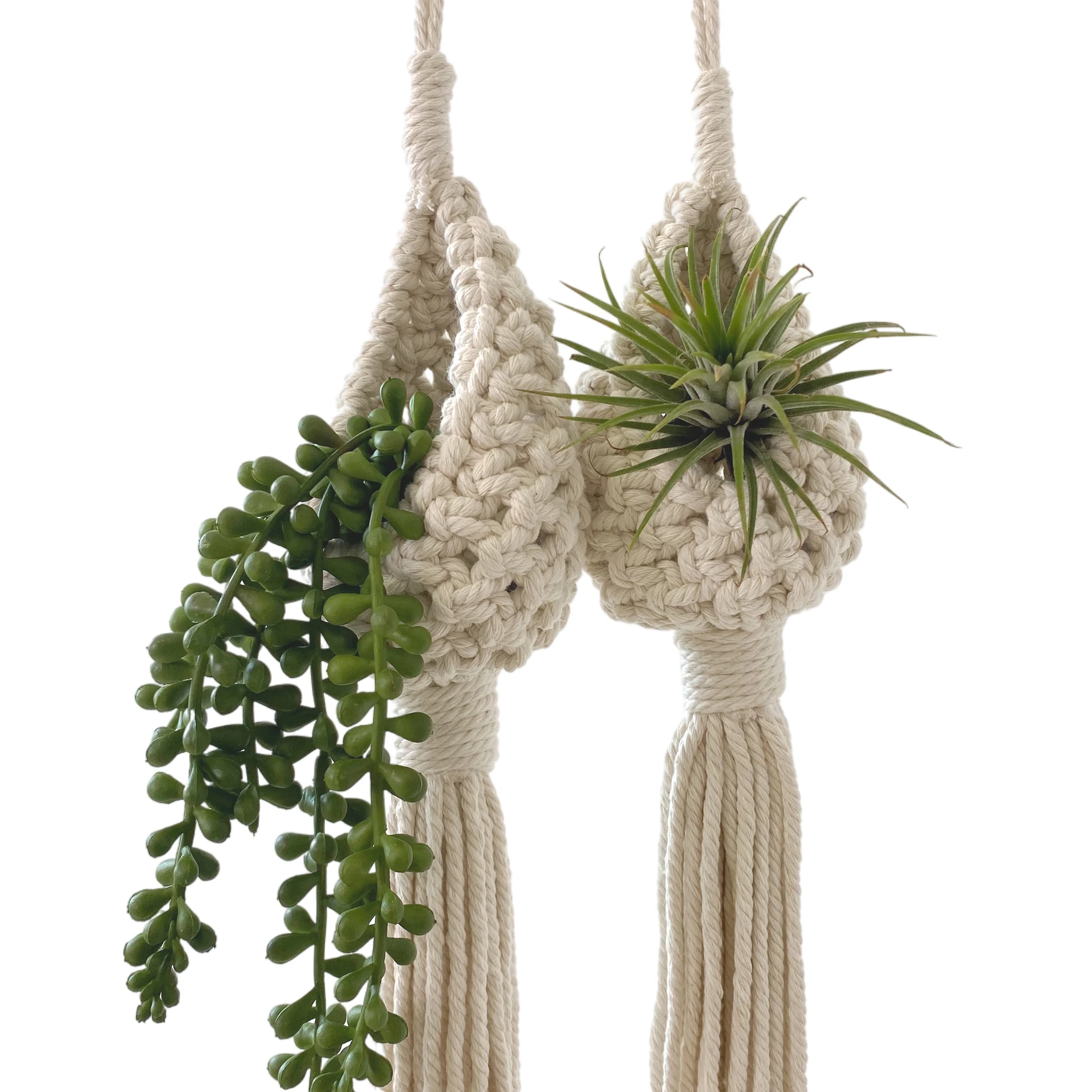 

2 Pack Macrame Plant Hangers Air Plants Hanging Basket Hanging Basket Hollow Out Flower Planter Garden Supplies