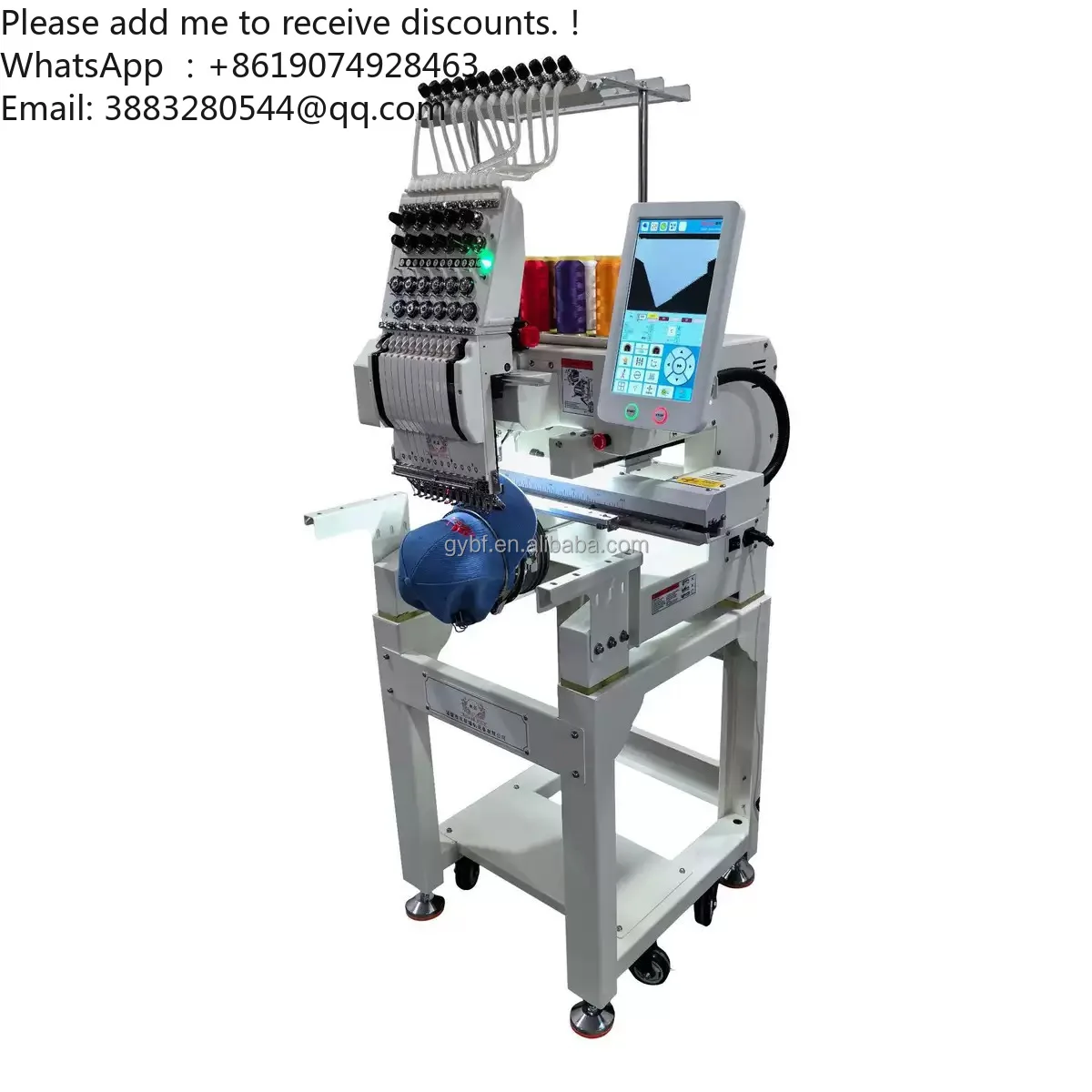 Computerized Embroidery Machine Touch Screen Control Automatic Thread Trimming For Hat Garment Bag Embroidery