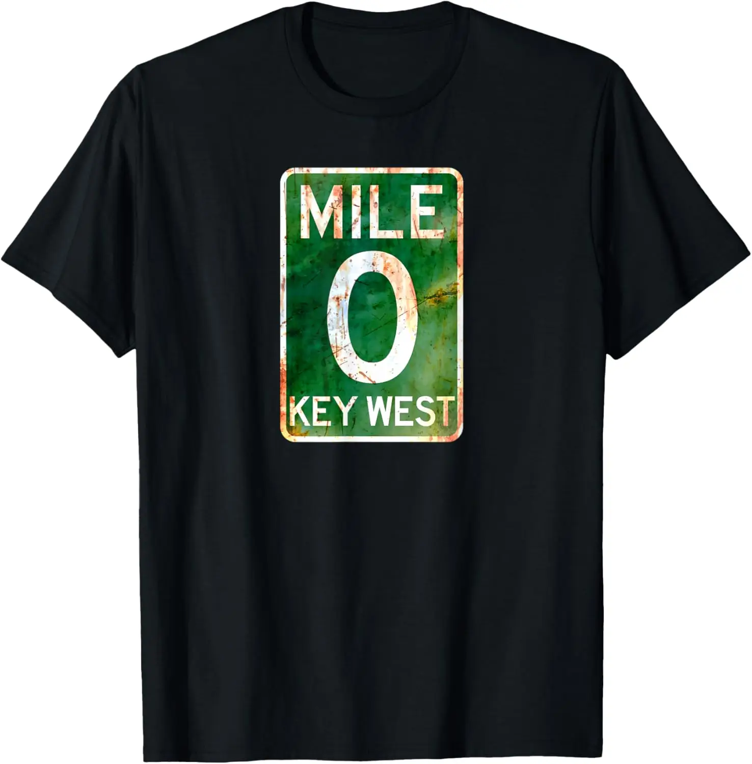 تي شيرت Key West Mile 0 Florida Sign Rusted T-shirt