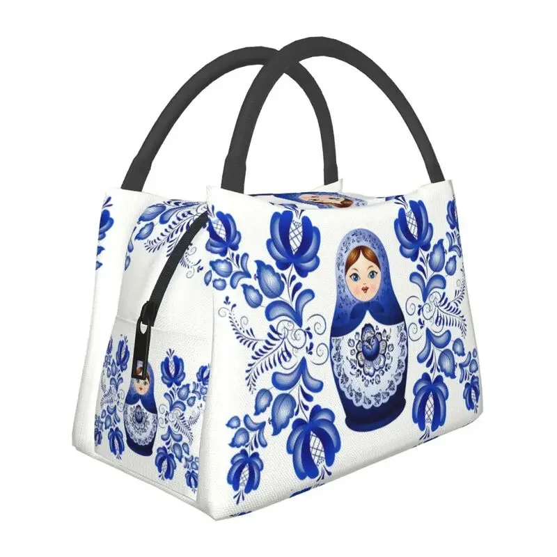 Custom Matryoshka Doll Russia Lunch Bags Women Warm Cooler Insulated Lunch Boxes for Work Pinic or Travel