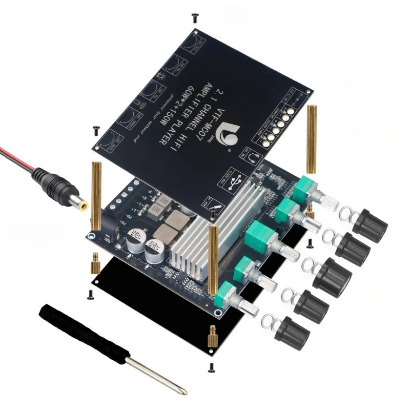 SOTAMIA TPA3116 Subwoofer Amplifier Board 150W+2x60W 2.1 Channel Bluetooth Amplifiers Class D USB Amplificador Home Audio Amp view 4