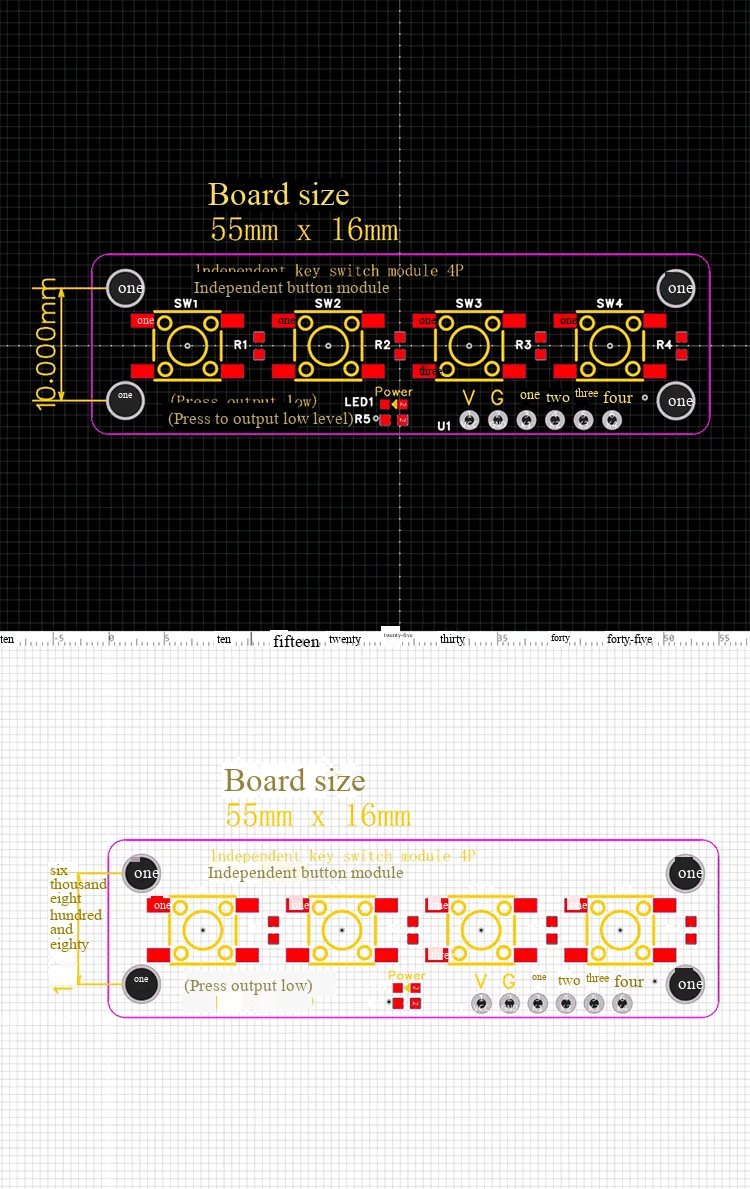Das 4-Tasten-Schaltmodul ist mit Arduino-Entwicklungsplatinen, Sensoren, Raspberry Pi und 51-Mikrocontroller-Kits kompatibel. – Detail 4