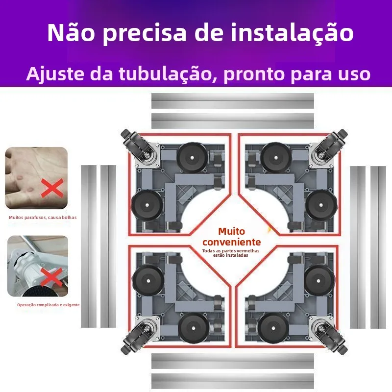 universal-washing-machine-stand-with-shock-absorption-feet-pads-rolling-drum-wave-wheel-heightening-support-base
