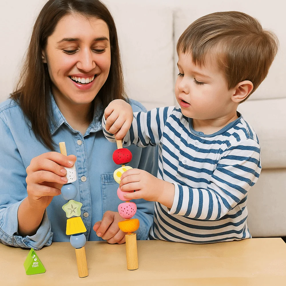 Geometrische fruitvorm Matching Game Fruitkleur Vorm Interactieve educatieve kralen Montessori veterkralen