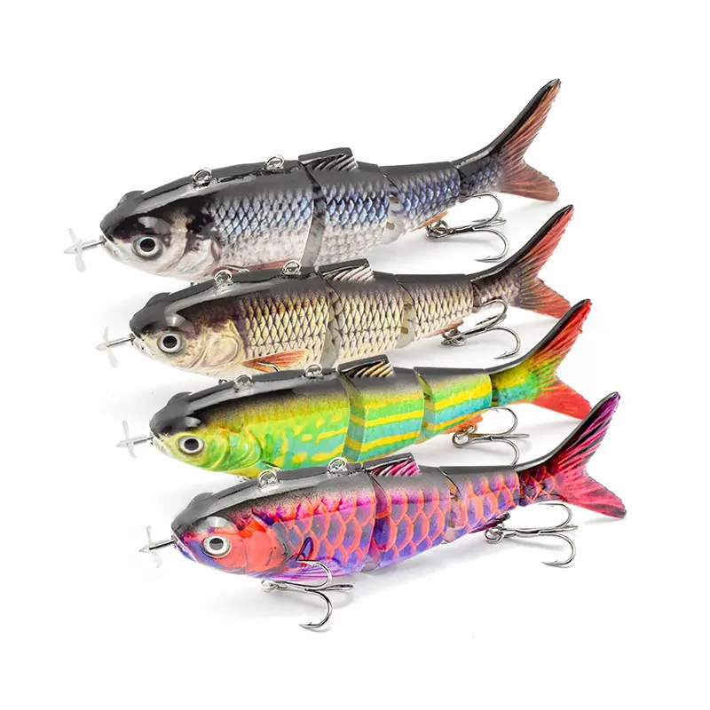 Artificial Robotic Bait Lures For Fishing Swimming FishingLures Smart Automatic Multi-joint USB Rechargeable 13Cm 42g