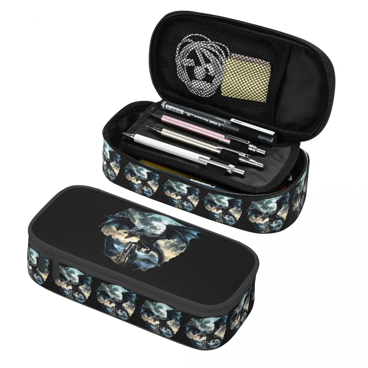 

Fantasy Mythical Dragon And Castle Pencil Cases Pencil Pouch Storage Stationery Supplies Big Capacity Pen Box Pencil Bag for Kid