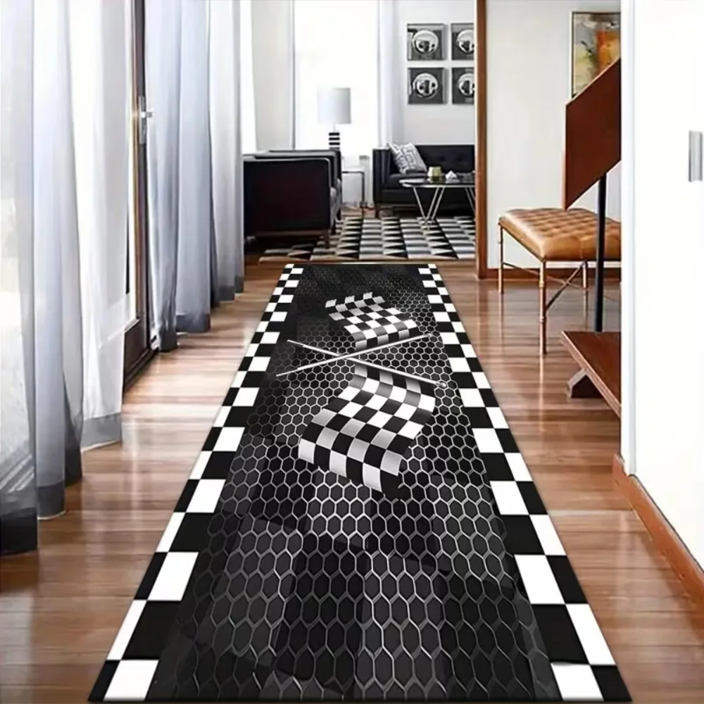 قماش سجاد أساسي لعشاق السباق، مريح وغير قابل للانزلاق، سهل التنظيف، مثالي لسجاد المطبخ المنزلي أو العطلات