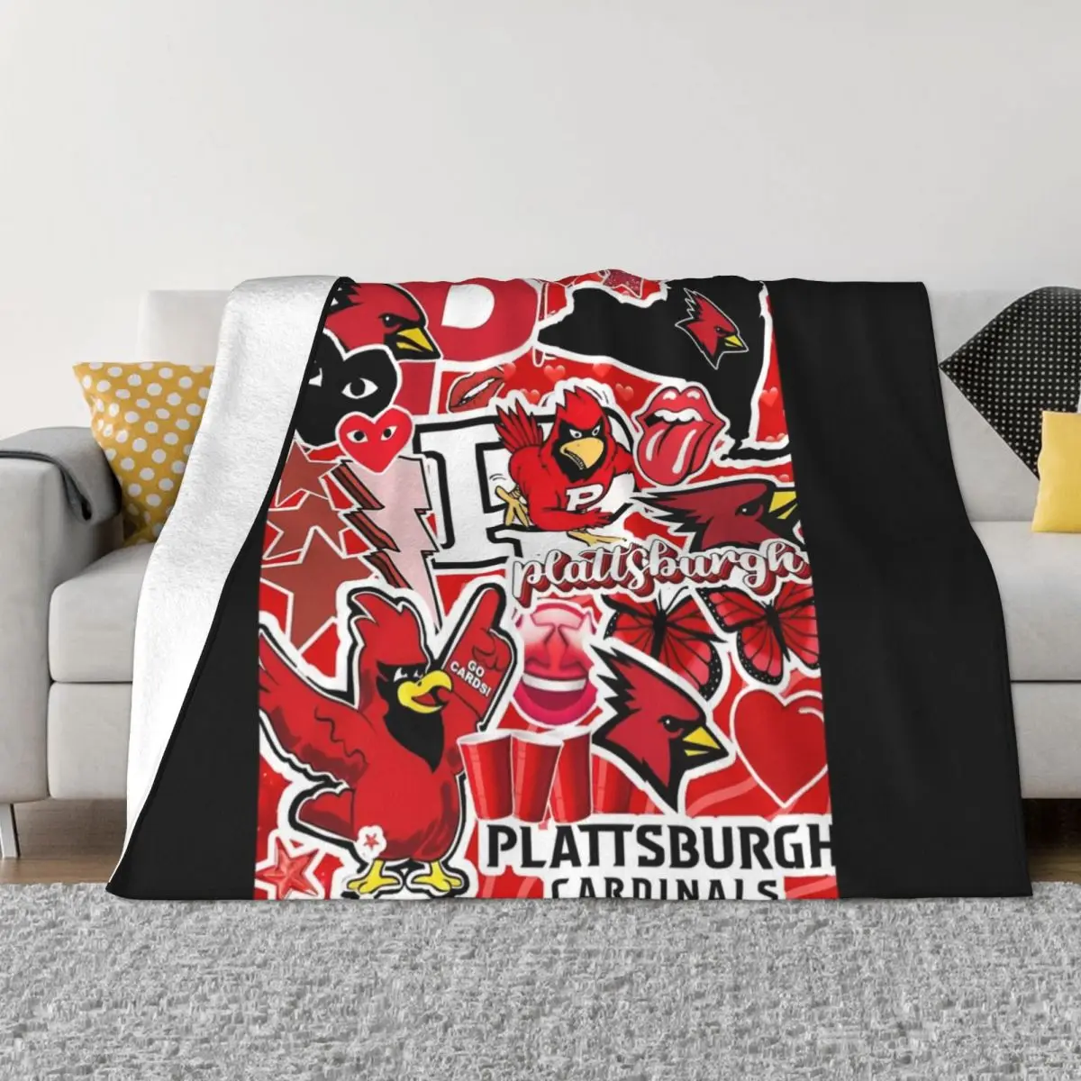 

SUNY Plattsburgh Collage Throw Blanket Weighted Loose Thermals For Travel Blankets