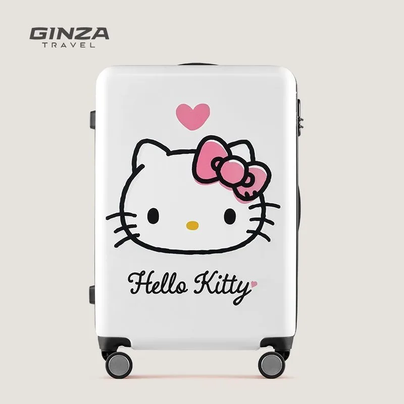 Anime Peripheral Hello Kitty Luggage Women\'s Large Capacity Cartoon Trolley Case Universal Wheel Suitcase