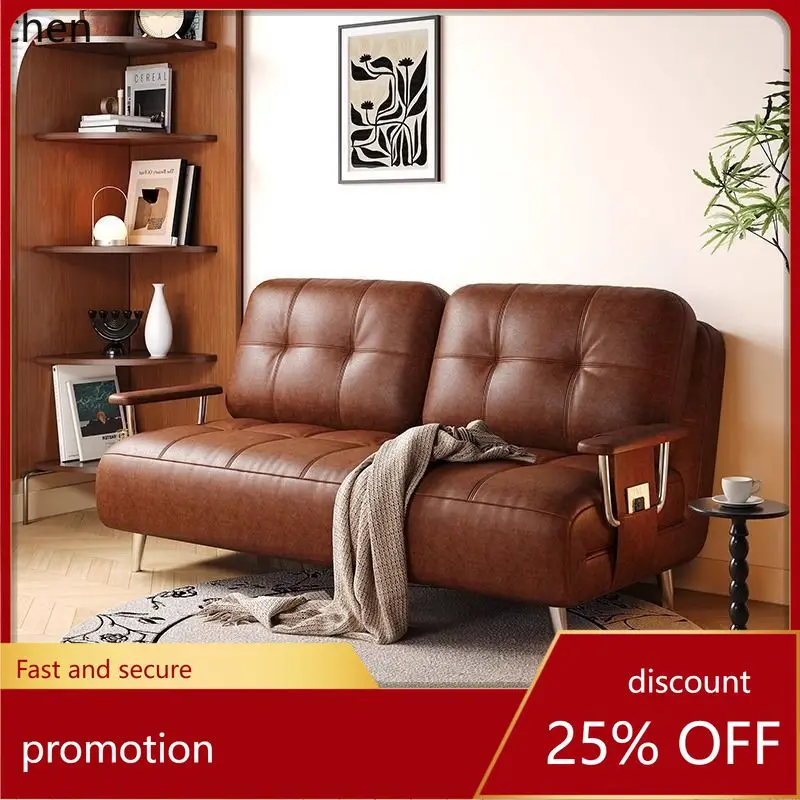 ZML Sofa Bed Foldable Dual-use Vintage Small Apartment Sofa Chair Sofa
