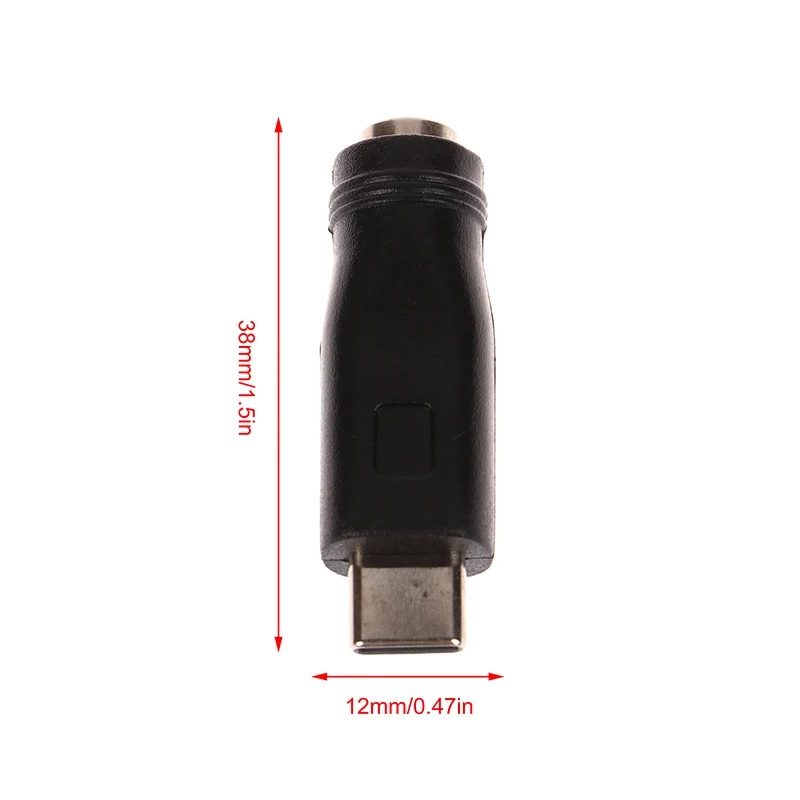 5.5x2.1mm Female Jack to USB Type C Male DC Power Adapter Converter for Laptop Tablet Quick Charge