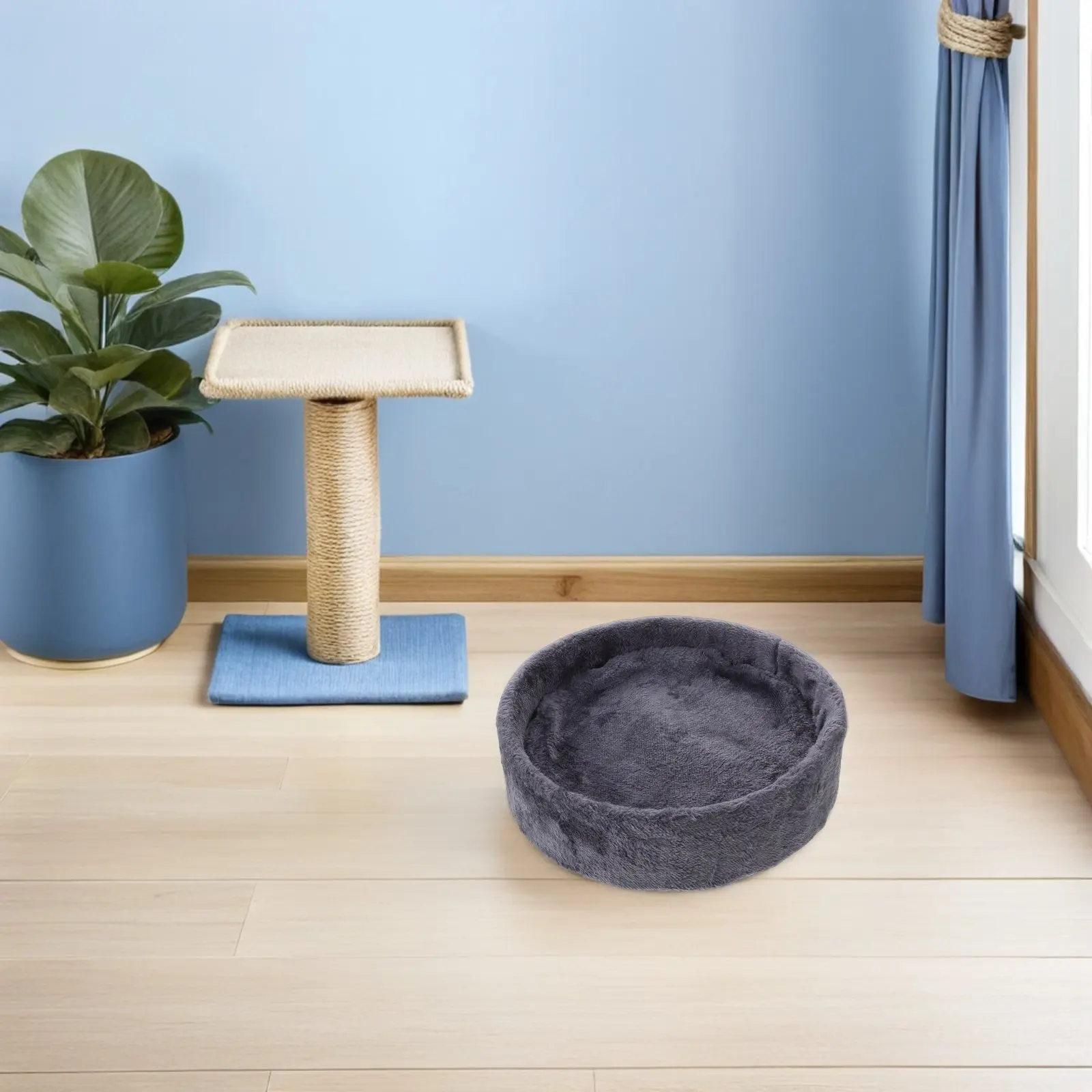 Cat Tree Bed Replacement Hammock Soft Fleece Nest Basket Cushion 11.8x11.8 Cat Tree Tower Accessories Round Top Cushion Bed view 4