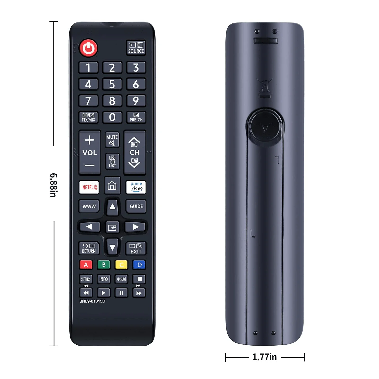 Remote Control For Samsung IR Smart TV Replacement BN59-01315D Smart TV Universal Compatible with 4K UHD TV Accessories