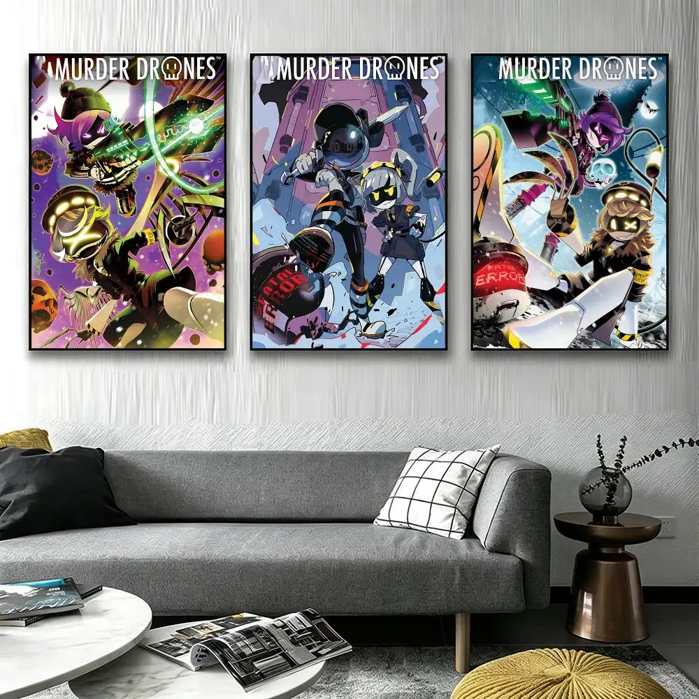 Cartoon Murder Drones Poster Poster HD printing Sophisticated Style Wall Art Home Decor For Bedroom Living Room Creative Gift