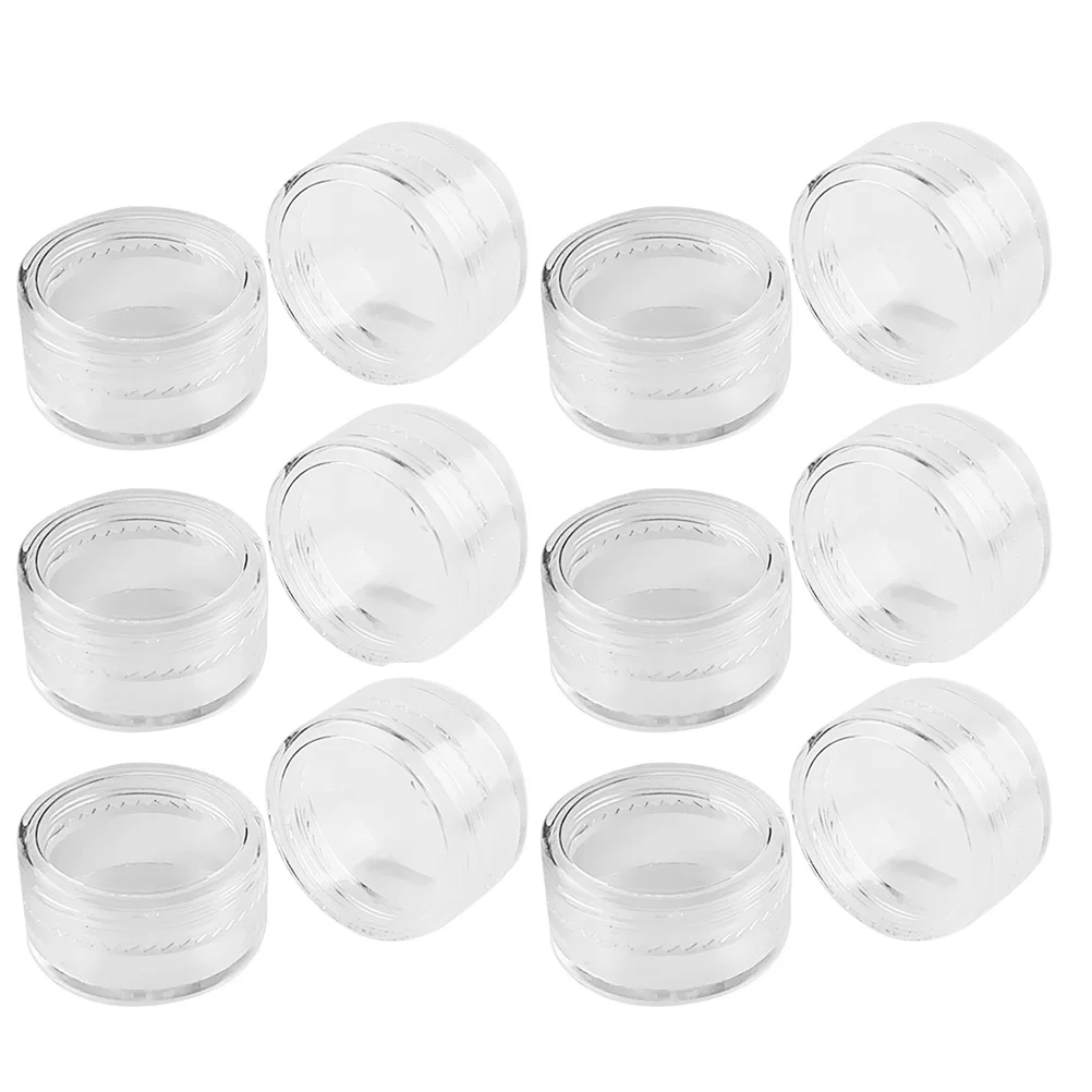 50Pcs Bottles Plastic Round Pot Portable 5G Empty Travel Containers Refillable Makeup Eyeshadow Face Cream Storage