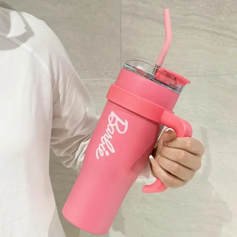 Big Mac Cup ice bully water Cup hug cup large capacity stainless steel vacuum cup handle factory direct supply Cups with lids