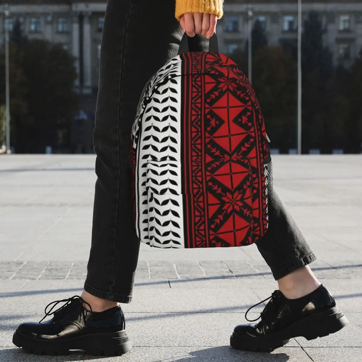 Arabic Folk Kufiya Hatta Traditional Keffiyeh Pattern Backpack Student BookBag Men Women School Bag Laptop Shoulder Bags