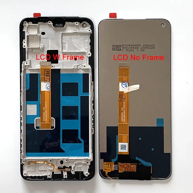 Original For Oppo Realme Narzo 30 4G 5G LCD RMX2156 Display Screen Frame Touch Panel Digitizer For Narzo 30 Pro 5G RMX2117 LCD