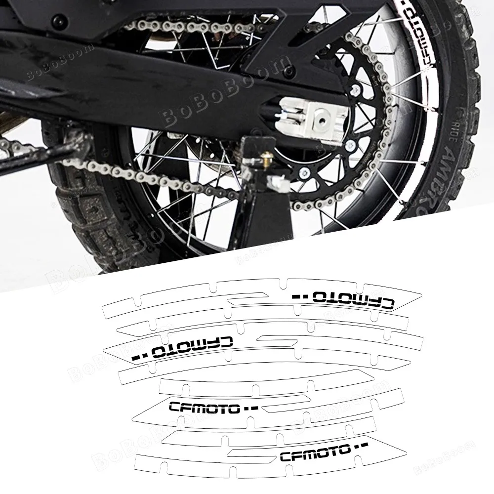 Reflective Motorcycle Inner Circle Sticker Vinyl Wheel Decal Stripe Tape Accessories For CFMOTO 450MT cfmoto IBEX 450 MT 450mt