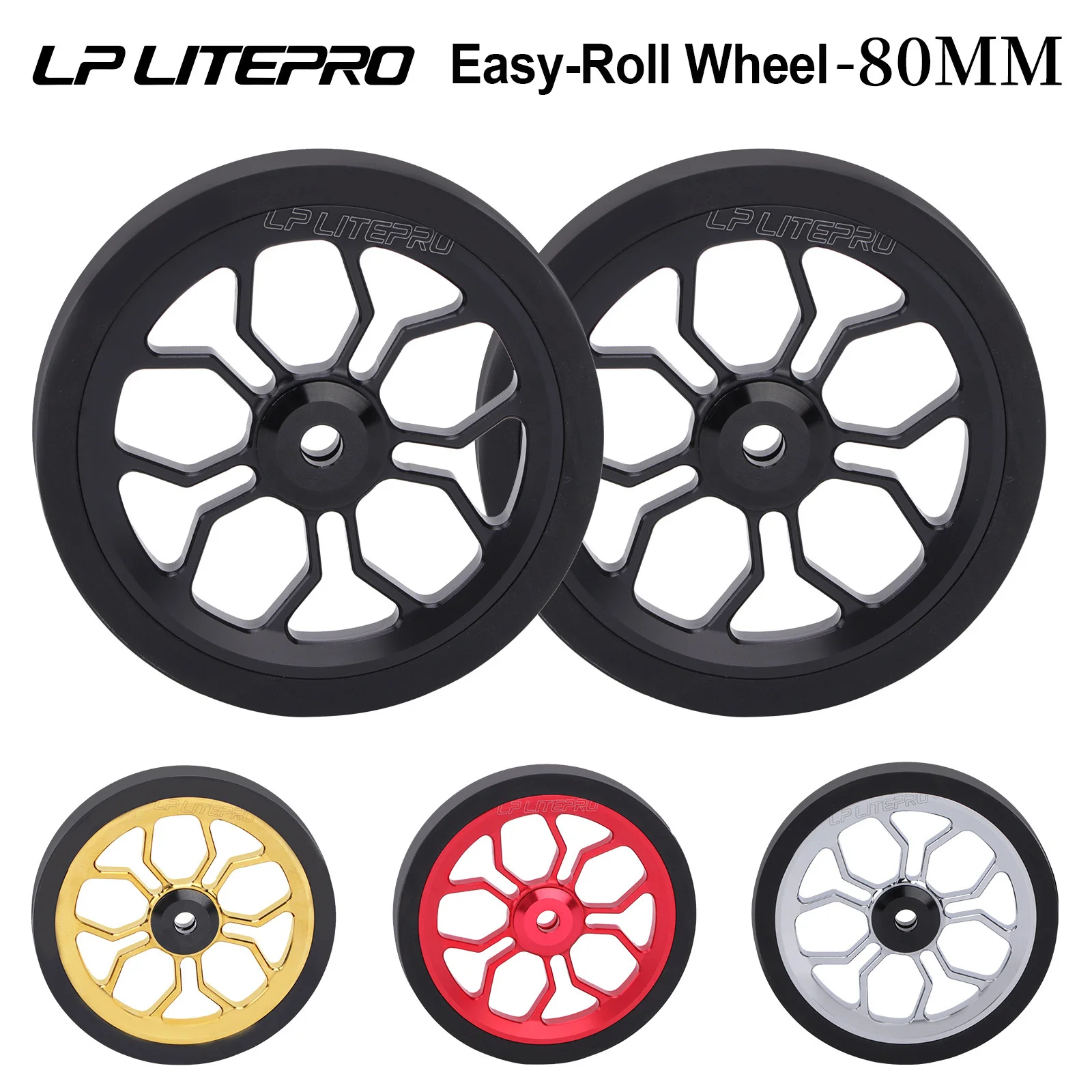 

lp litepro 80mm easy wheel brompton folding bike easywheel modified aluminum alloy Anodising/Electroplatin Bicycle Accessories