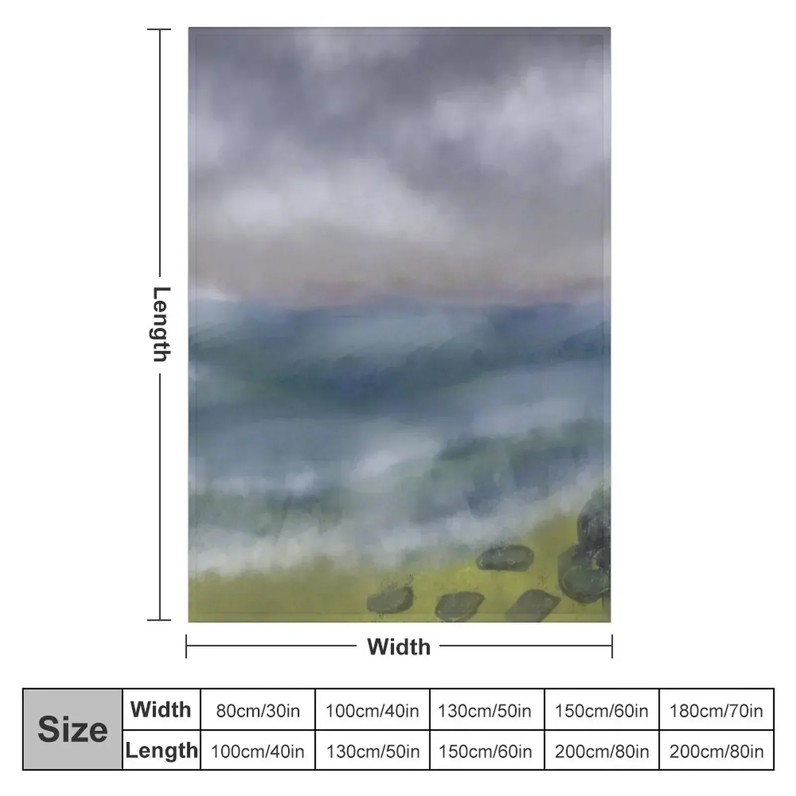 Cloudy cliff seaside Throw Blanket couch cozy soft plush fuzzy picnic outdoor blanket