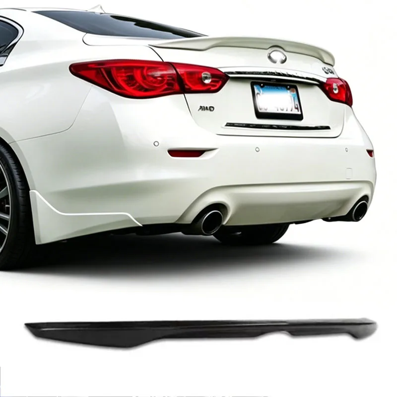Compatible Spoiler Glossy Balck for Infiniti Q50 Trunk Wing Rear Body Kit Lip Unpainted
