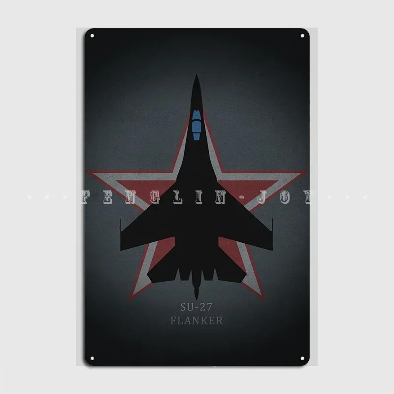 Su-27 Flanker Metal Sign Cinema Living Room Home Retro Garage Decoration Tin Sign Posters