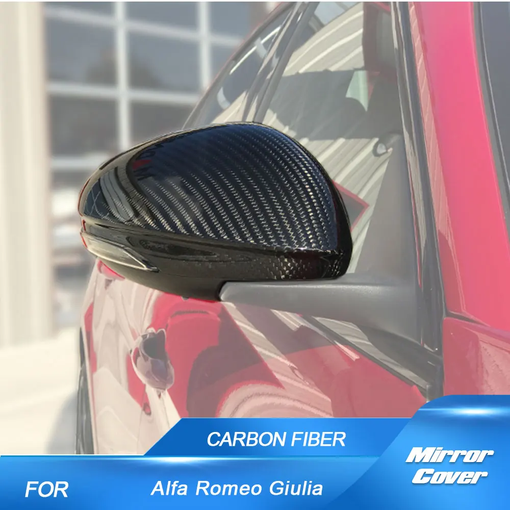 

Carbon Fiber Car Rear View Mirror Covers Caps for Alfa Romeo Giulia 2015-2018 Car Rear Side Mirror Caps Covers Shell Case