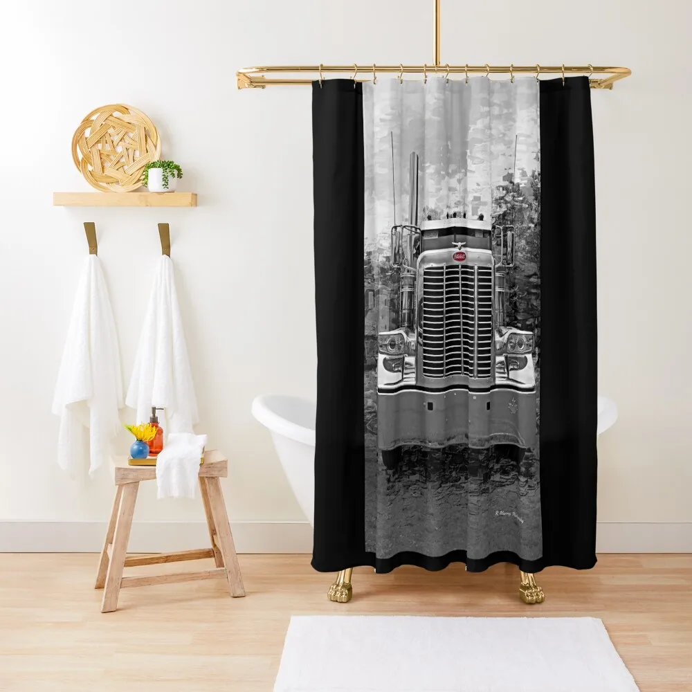 

Peterbilt B&W Front View Shower Curtain Bathroom And Shower Cute Shower Bathtub Curtain