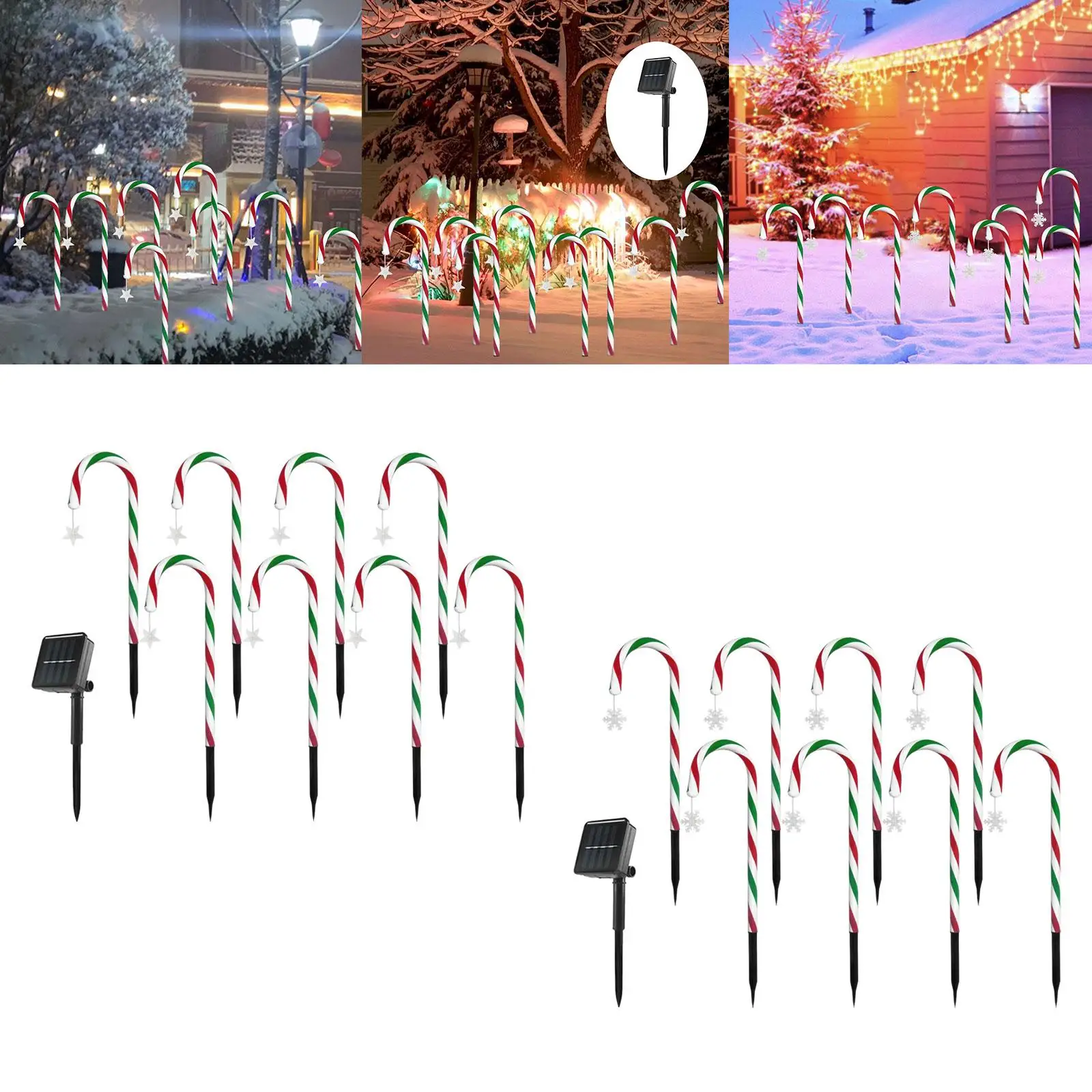 

Solar Xmas Candy Cane Lights Decoration Lights Outdoor Solar Pathway Lights for Fence Walkway Courtyard Porch Sidewalk