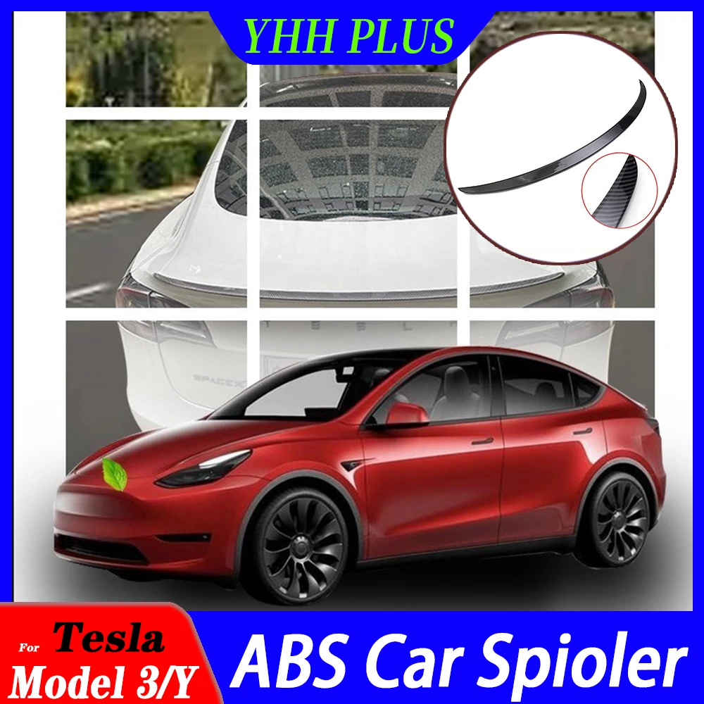 HOT ABS Carbon Fiber Spoiler ModelY/Model3 Auto Trunk Wing For Tesla Model 3 Y 2023 Accessories Car Exterior Parts Modification